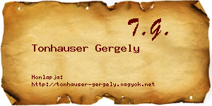 Tonhauser Gergely névjegykártya